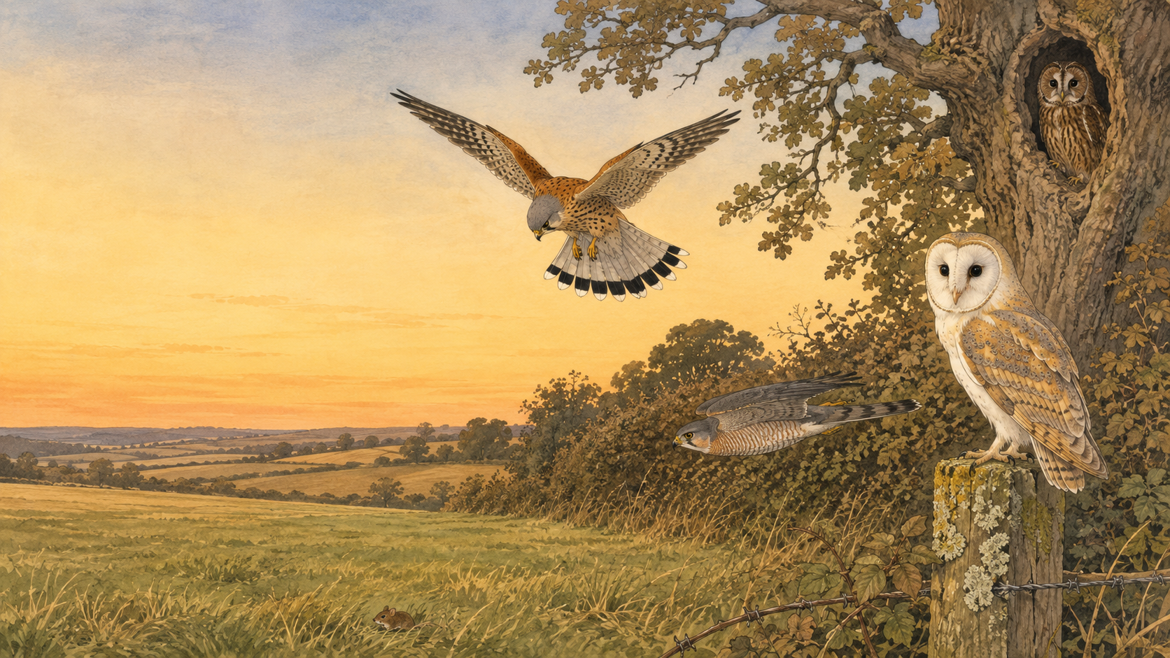 Illustration for Birds of the Air Chapter 12, Birds of Prey