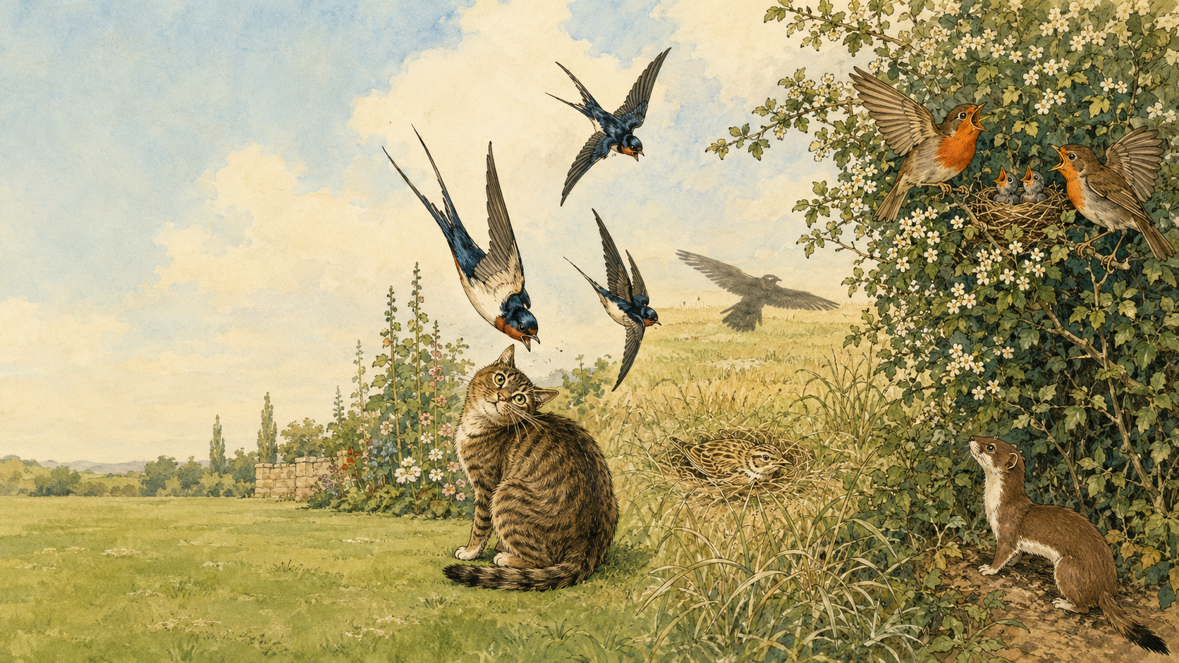 Illustration for Birds of the Air Chapter 15, Bird Enemies