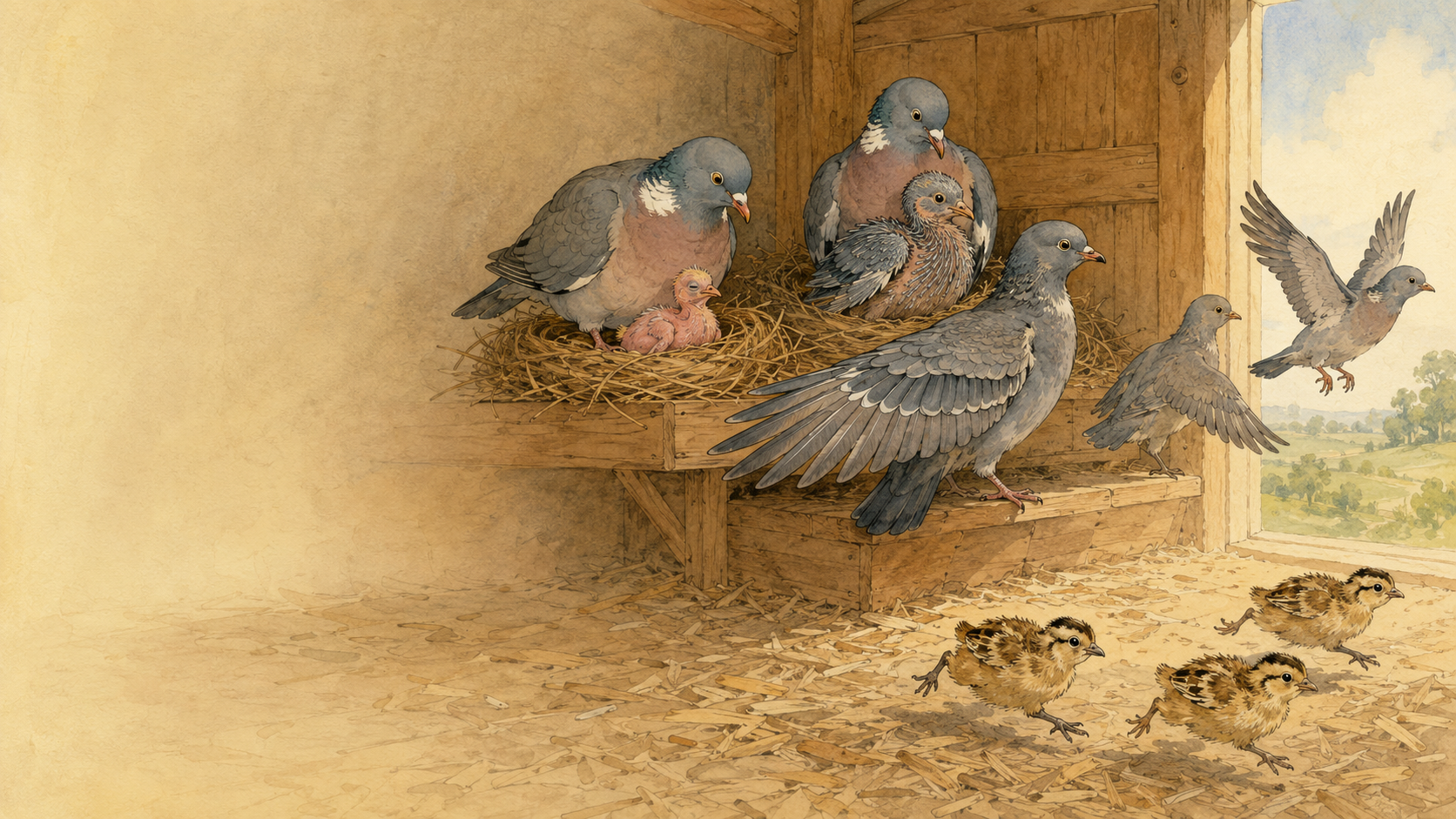 Illustration for Birds of the Air Chapter 5, Baby Birds