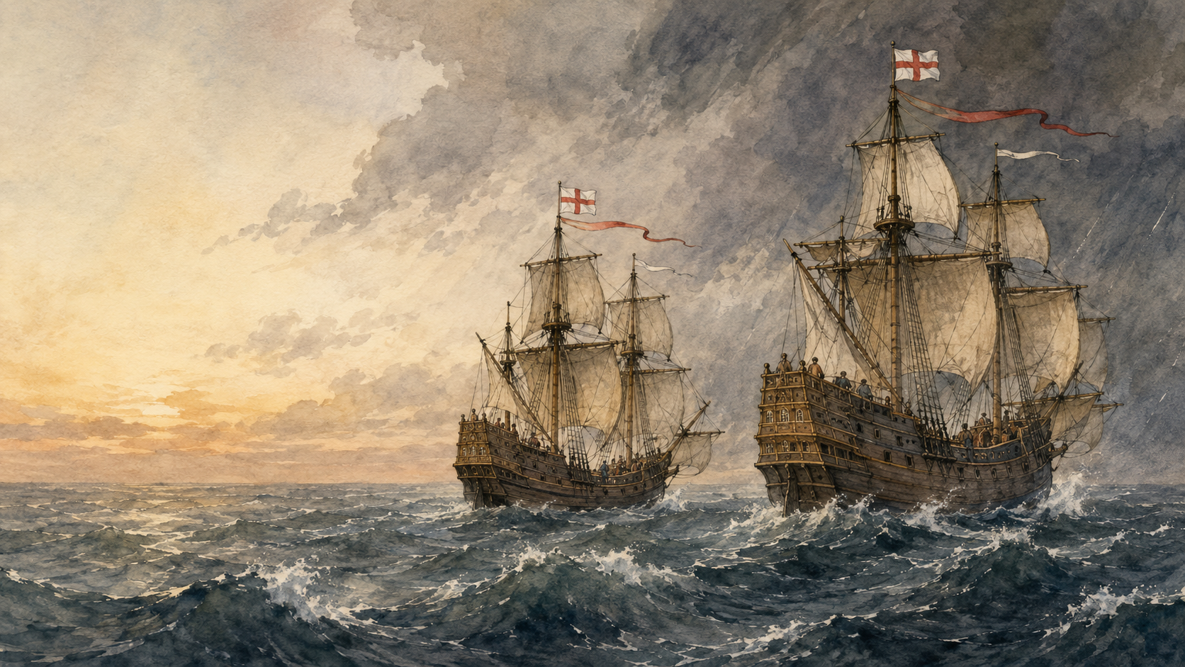 Illustration for Fifty Famous Stories Retold Chapter 15, Sir Humphrey Gilbert