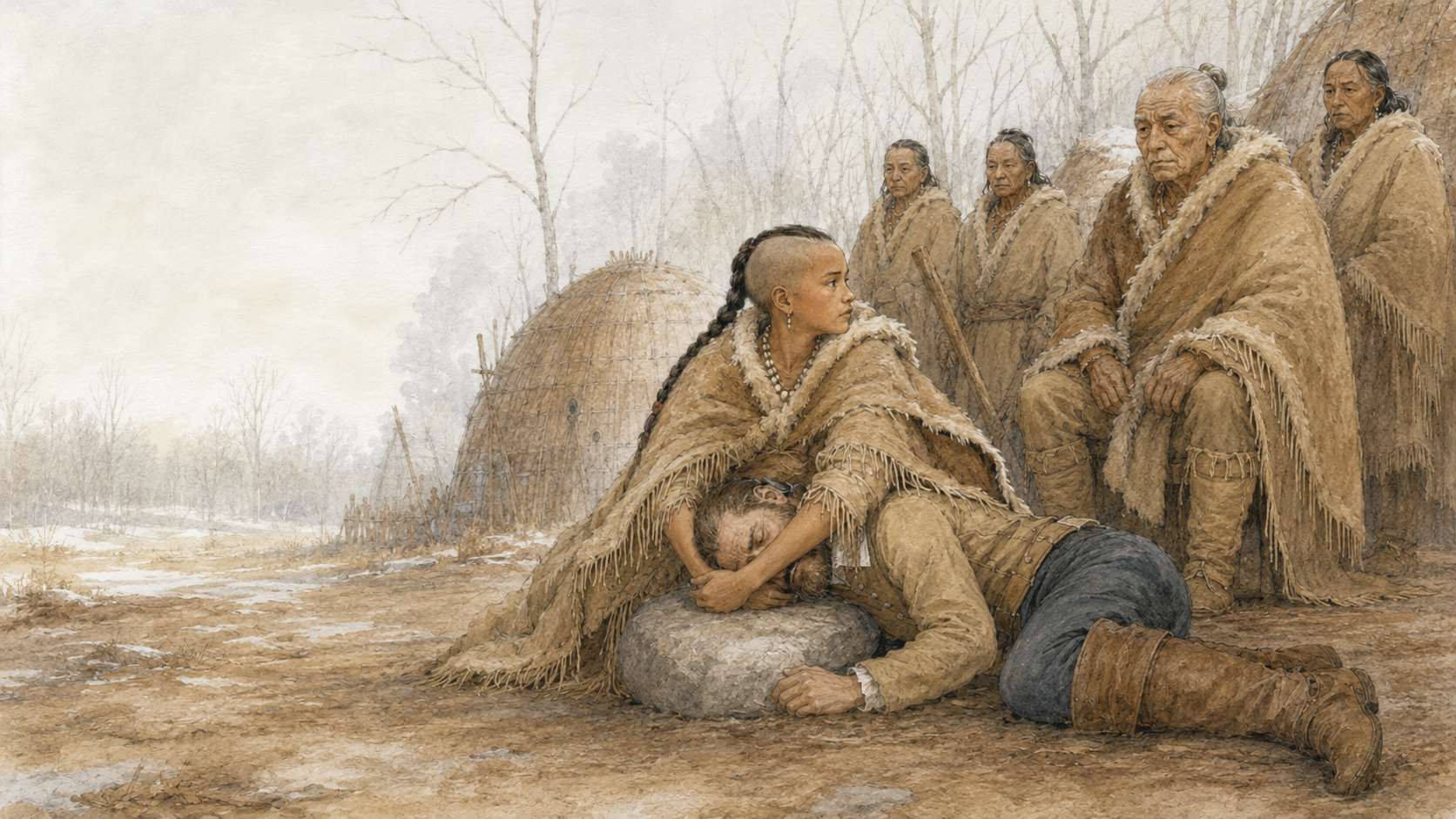 Illustration for Fifty Famous Stories Retold Chapter 17, Pocahontas
