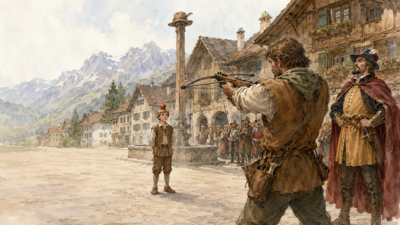 Illustration for Fifty Famous Stories Retold Chapter 20, The Story of William Tell