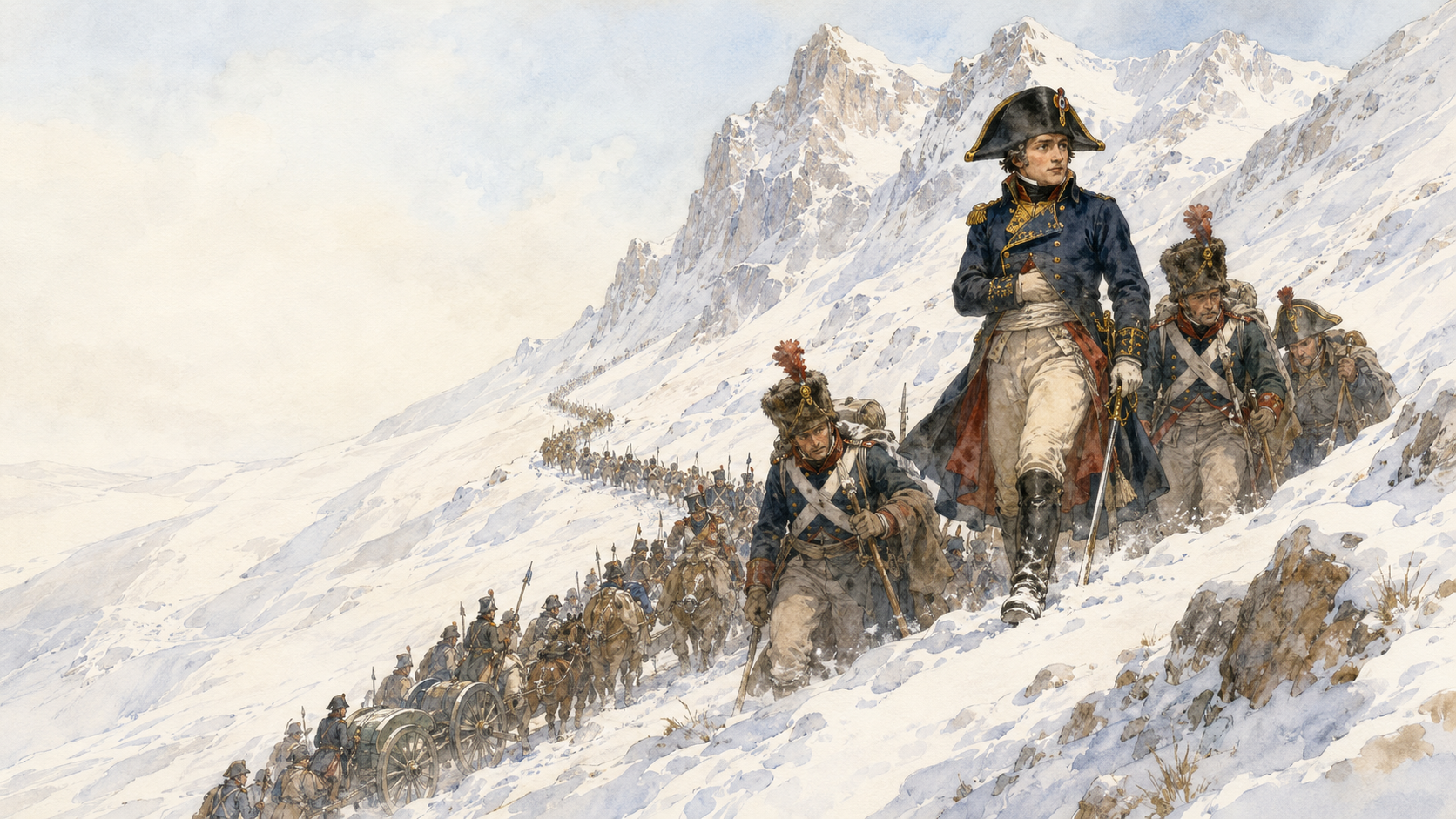 Illustration for Fifty Famous Stories Retold Chapter 23, How Napoleon Crossed the Alps