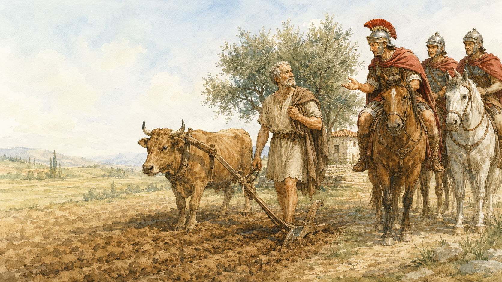 Illustration for Fifty Famous Stories Retold Chapter 24, The Story of Cincinnatus