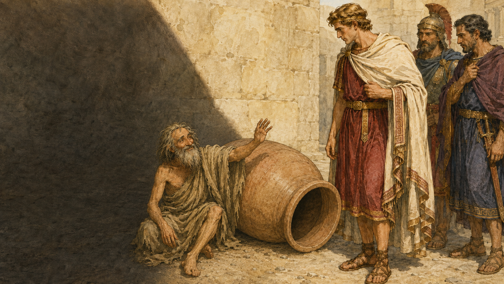 Illustration for Fifty Famous Stories Retold Chapter 35, Diogenes the Wise Man