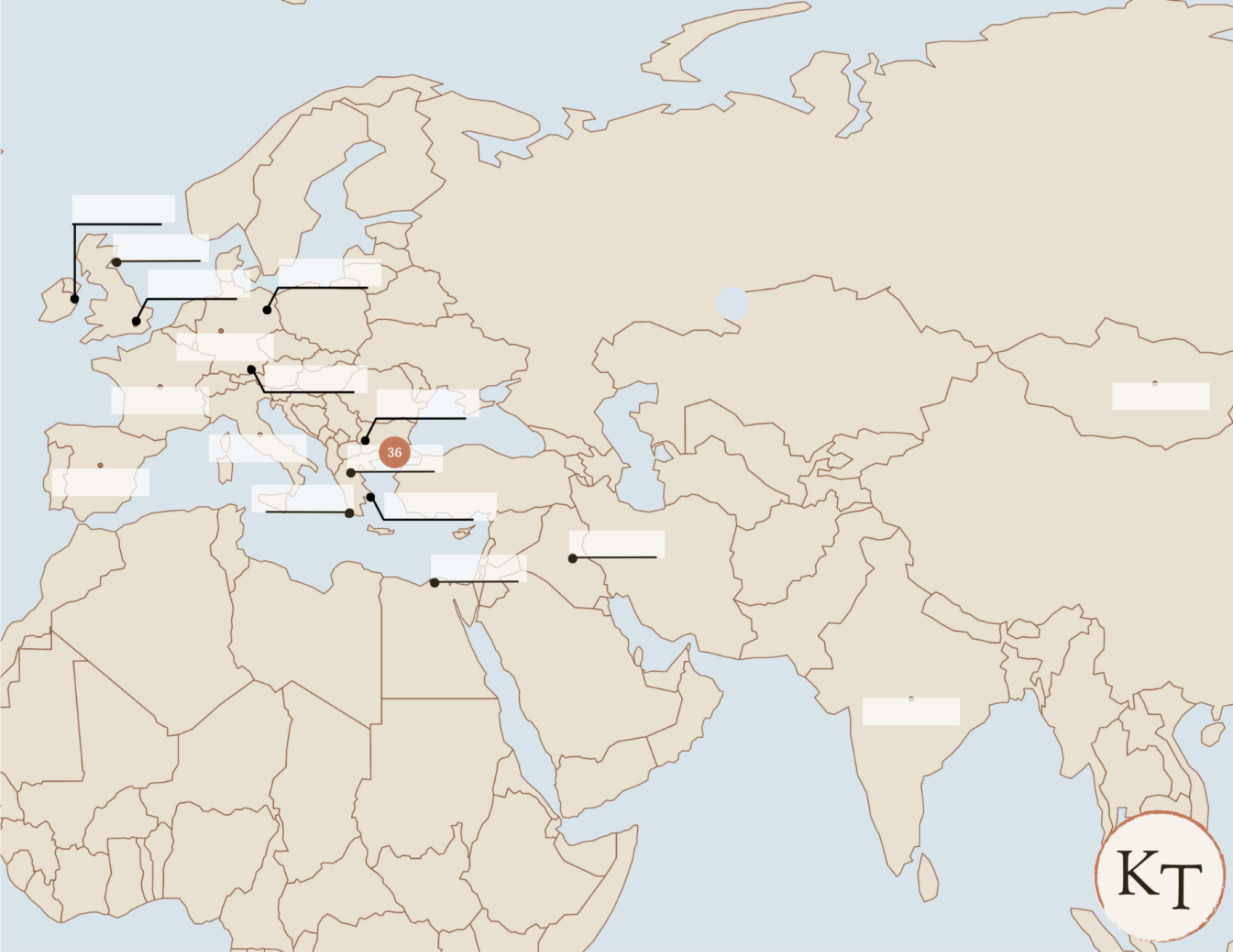 Key Locations map for Fifty Famous Stories Retold Chapter 36, with Thermopylae marked