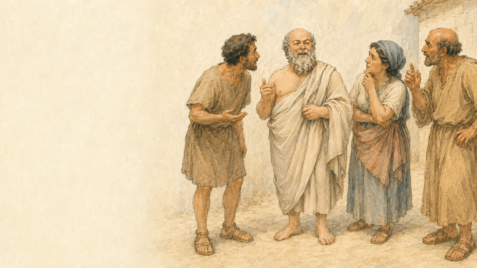 Illustration for Fifty Famous Stories Retold Chapter 37, Socrates and His House