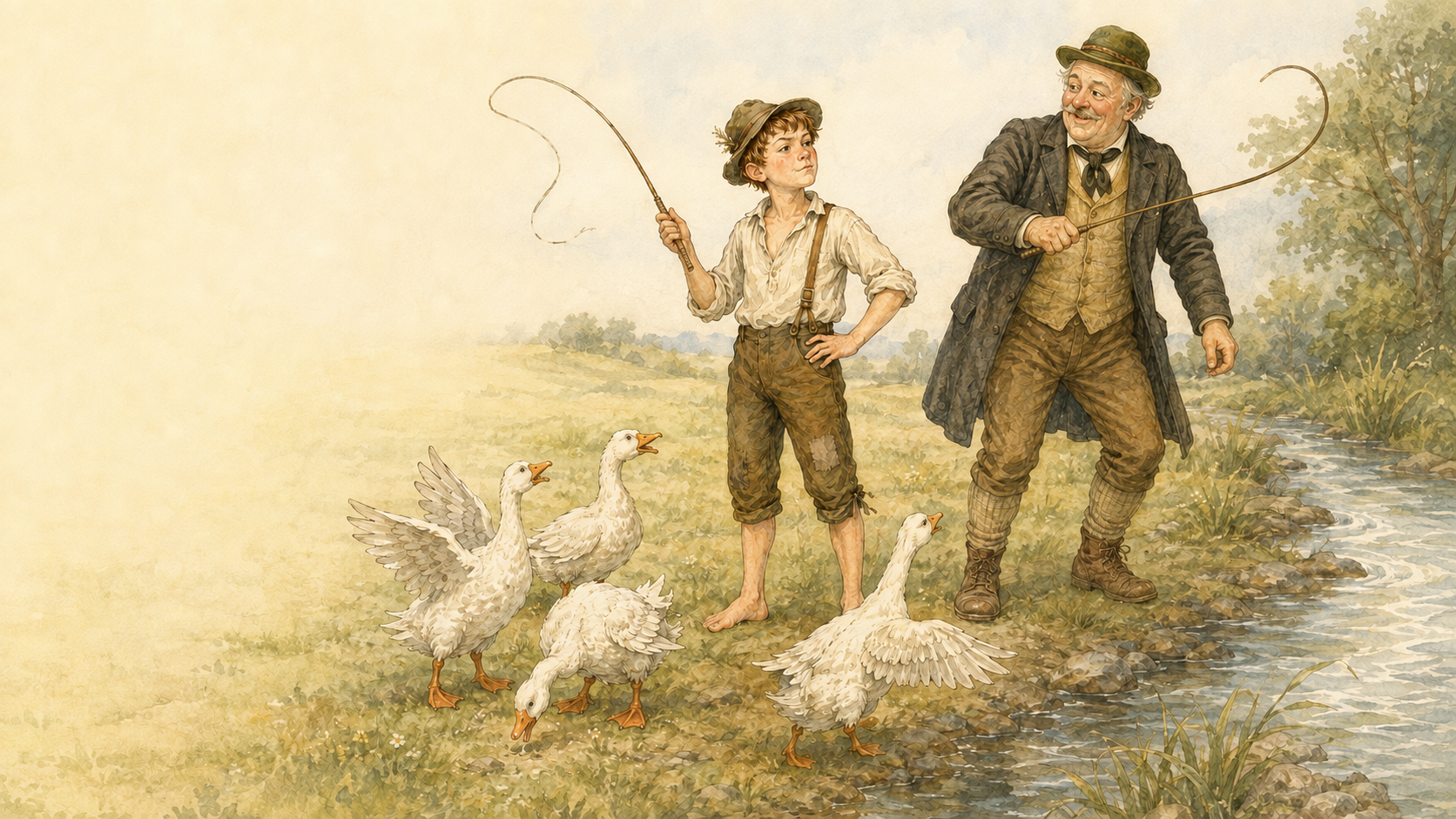 Illustration for Fifty Famous Stories Retold Chapter 44, Maximilian and the Goose Boy