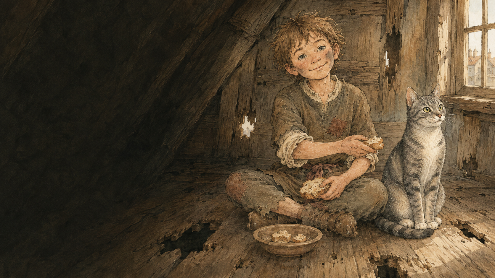 Illustration for Fifty Famous Stories Retold Chapter 46, Whittington and His Cat