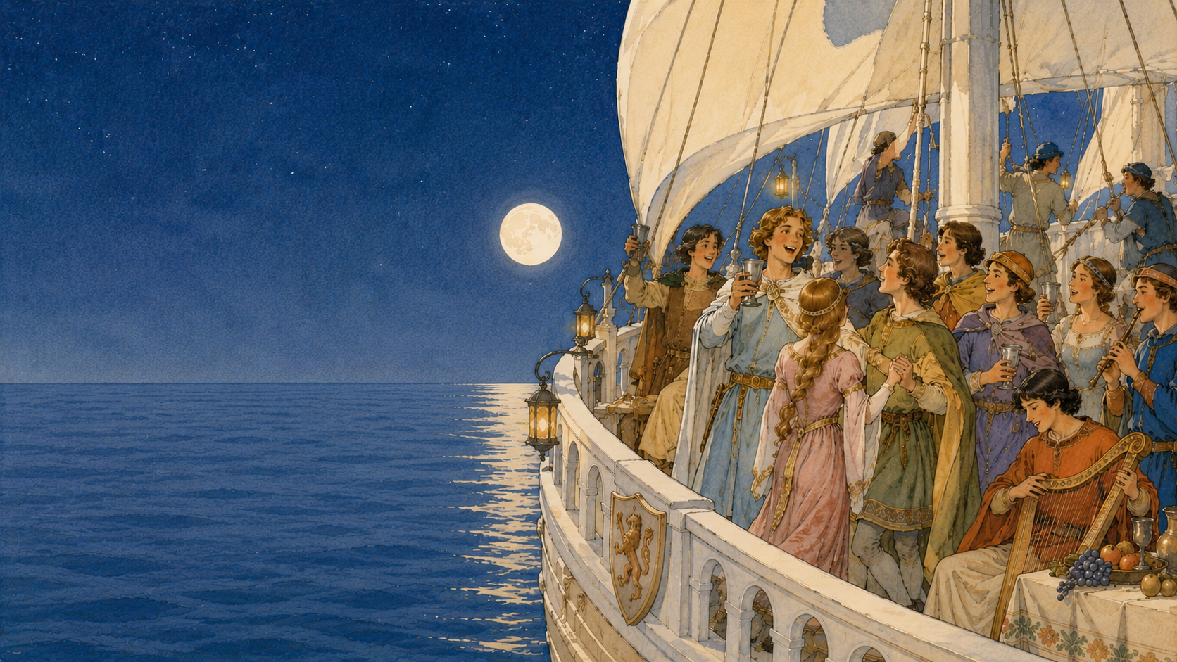 Illustration for Fifty Famous Stories Retold Chapter 5, The White Ship