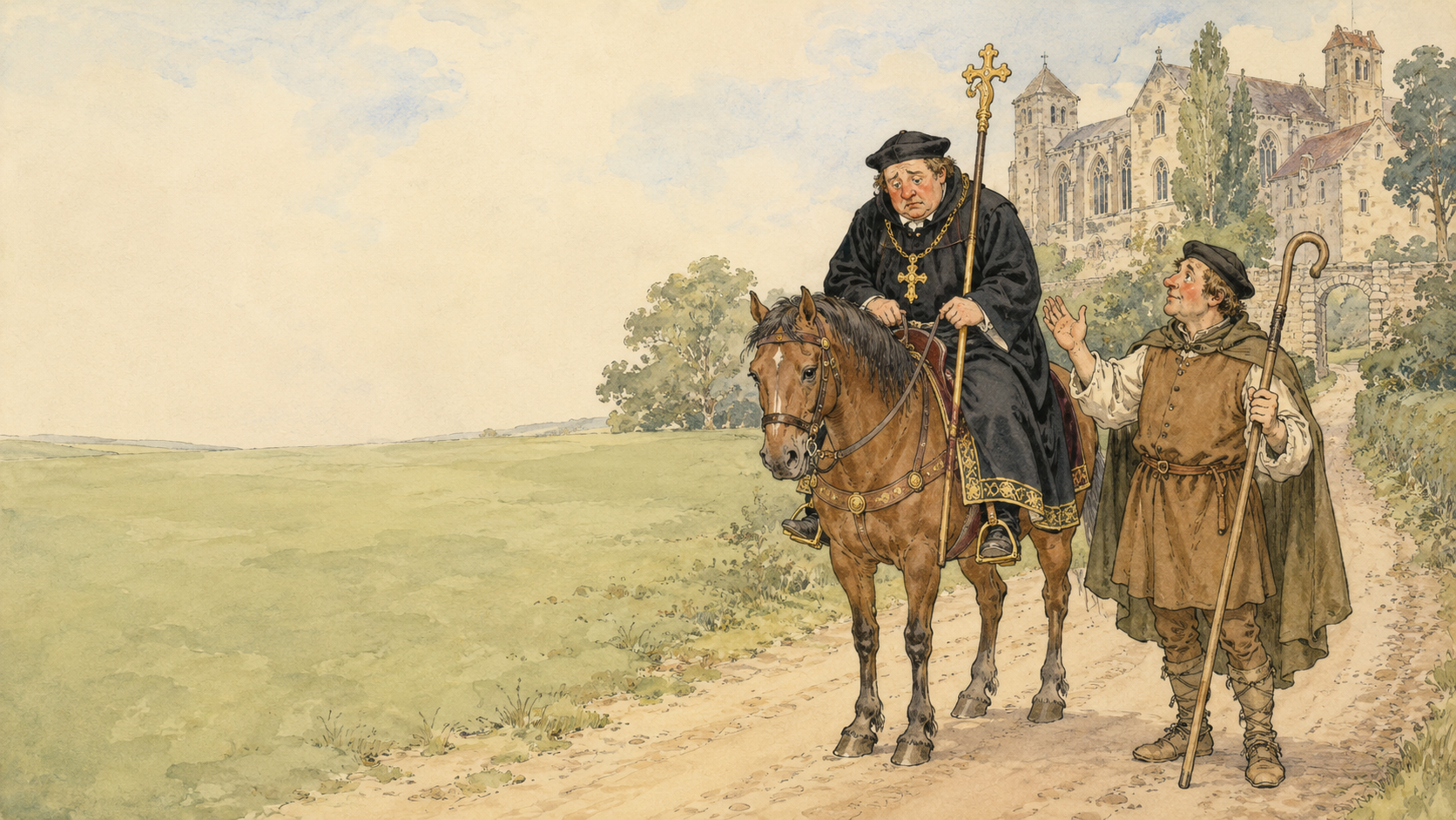 Illustration for Fifty Famous Stories Retold Chapter 6, King John and the Abbot