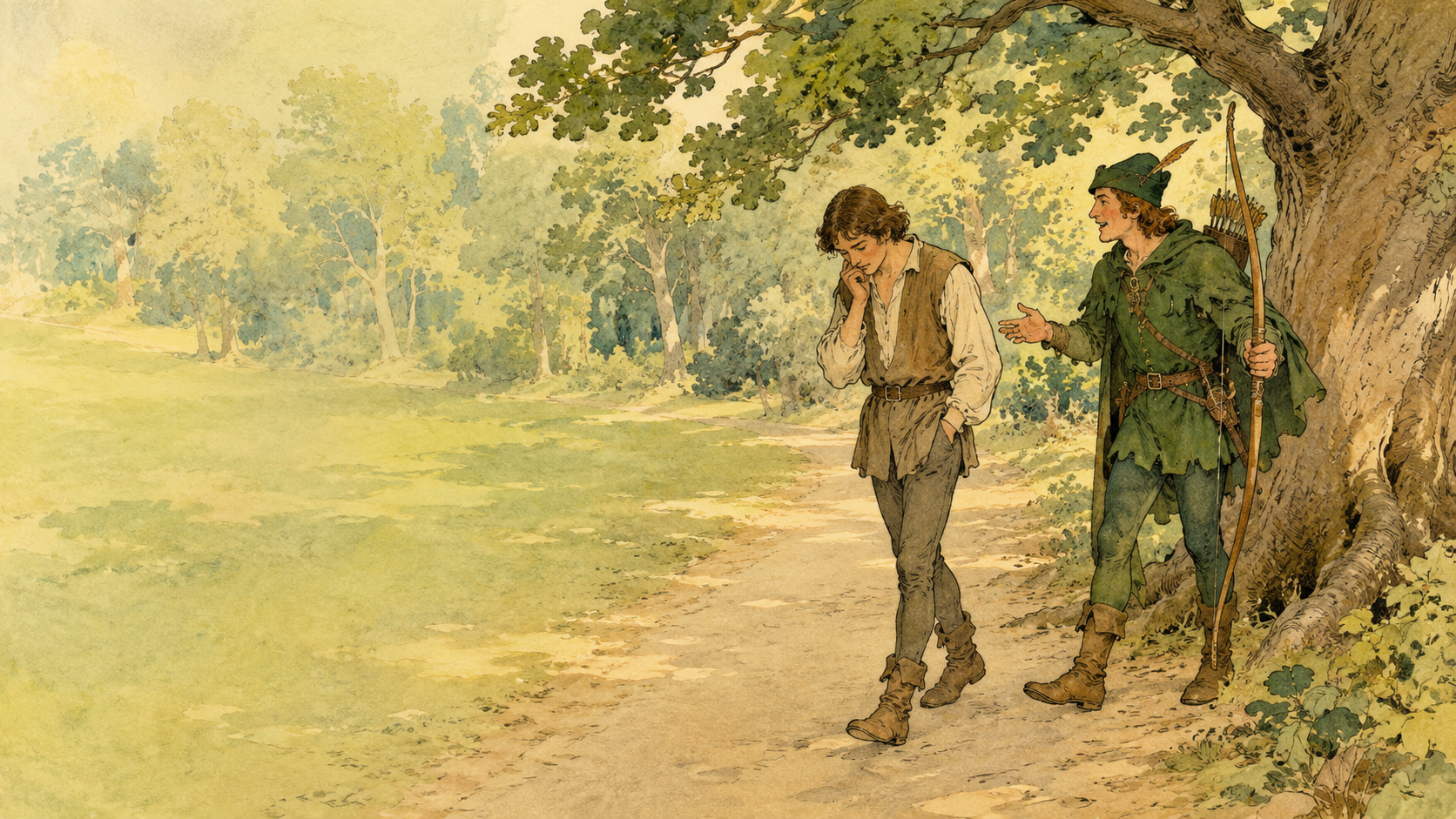 Illustration for Fifty Famous Stories Retold Chapter 7, A Story of Robin Hood