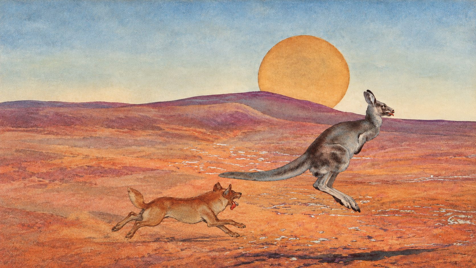 Illustration for Just So Stories Chapter 6, The Sing-song of Old Man Kangaroo