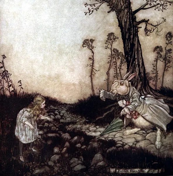 Alice in Wonderland illustration (1907) by Arthur Rackham