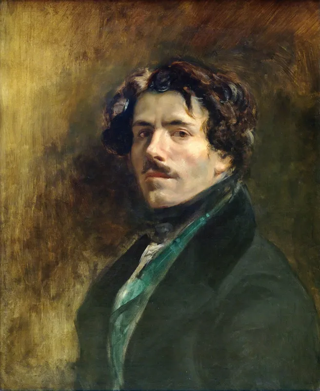 Self-Portrait in a Green Waistcoat (1837) by Eugene Delacroix