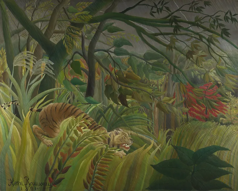 Surprised! (Tiger in a Tropical Storm) (1891) by Henri Rousseau