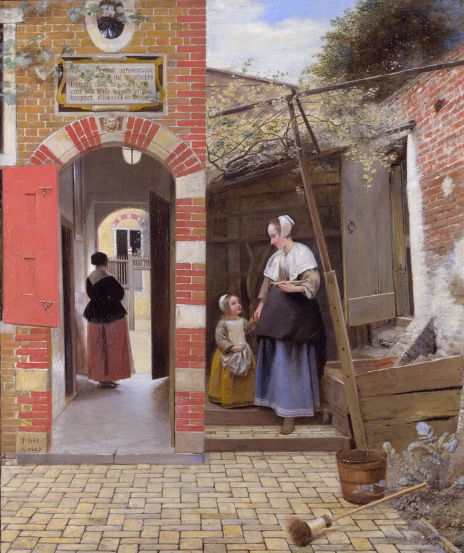 The Courtyard of a House in Delft (1658) by Pieter de Hooch