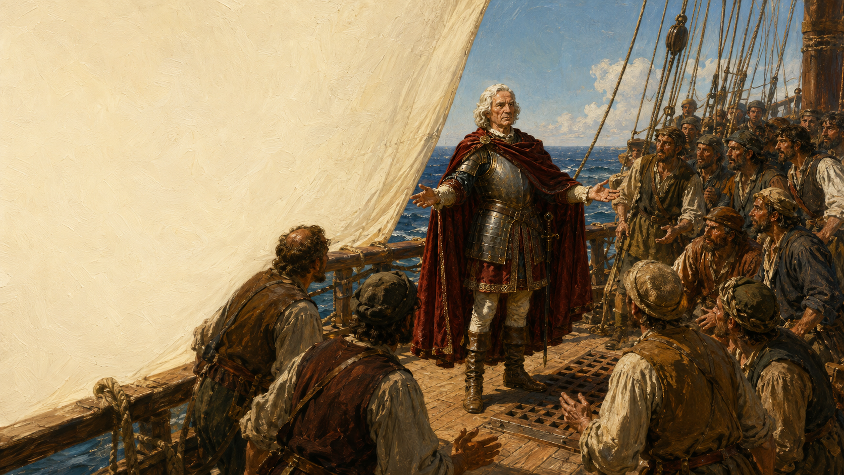 Illustration for This Country of Ours Chapter 3, How Columbus Fared Forth Upon the Sea of Darkness