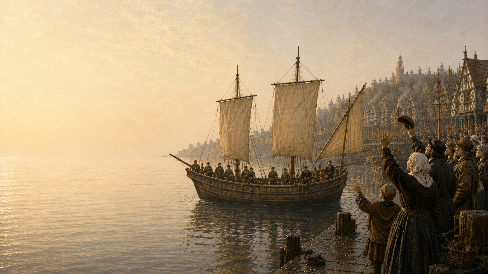 Illustration for This Country of Ours Chapter 6, How the Flag of England Was Planted on the Shores of the New World