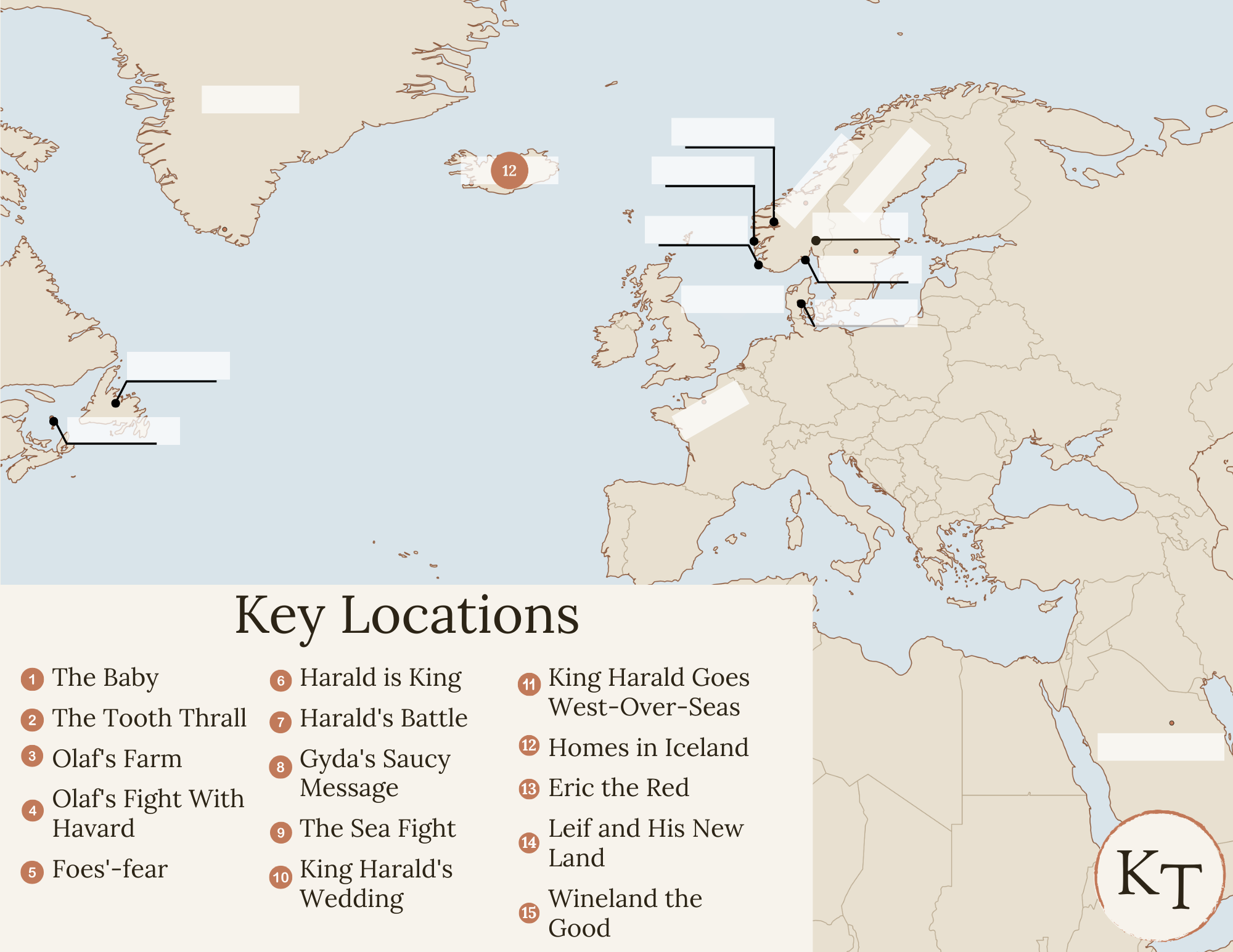 Key Locations map for {book} Chapter 12, with Iceland marked