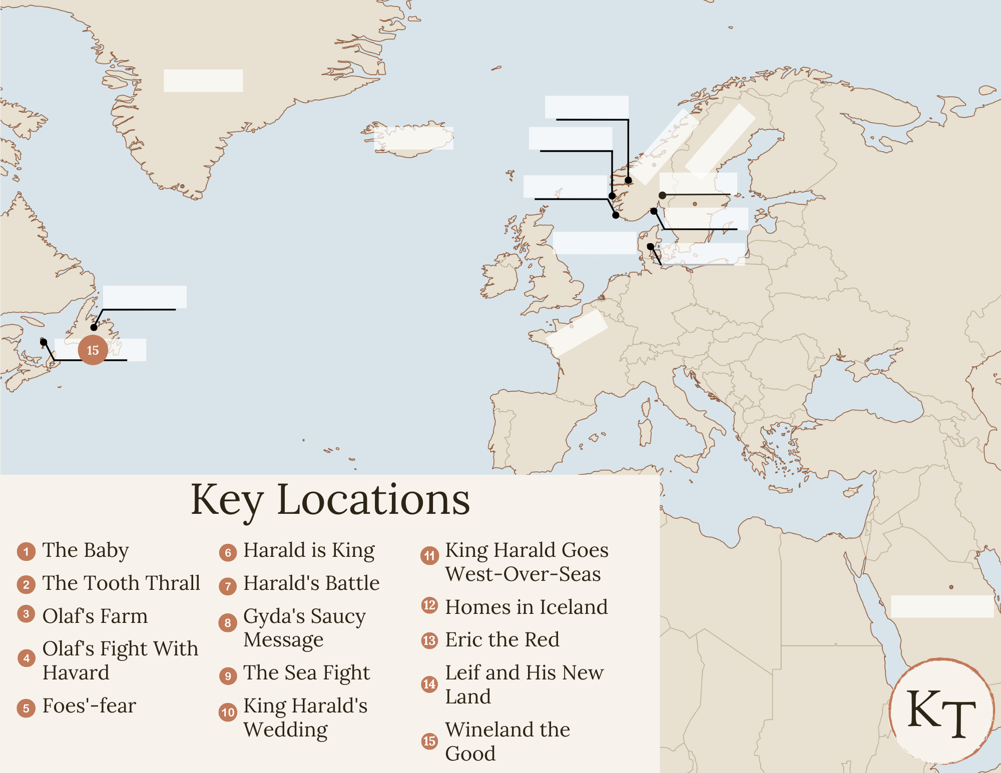 Key Locations map for {book} Chapter 15, with the Gulf of St. Lawrence marked