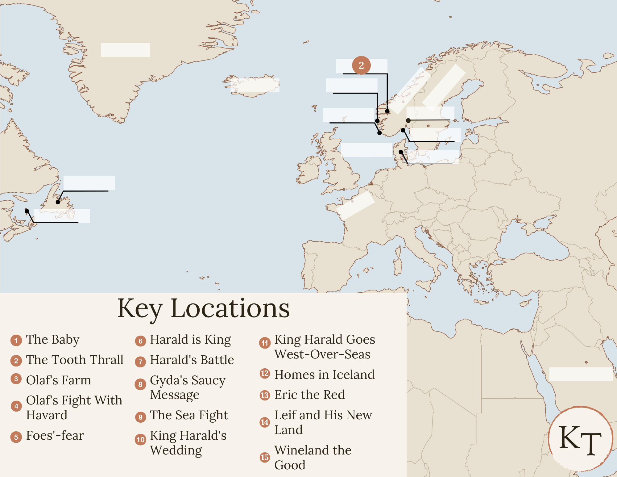 Key Locations map for {book} Chapter 2, with Sognefjord marked