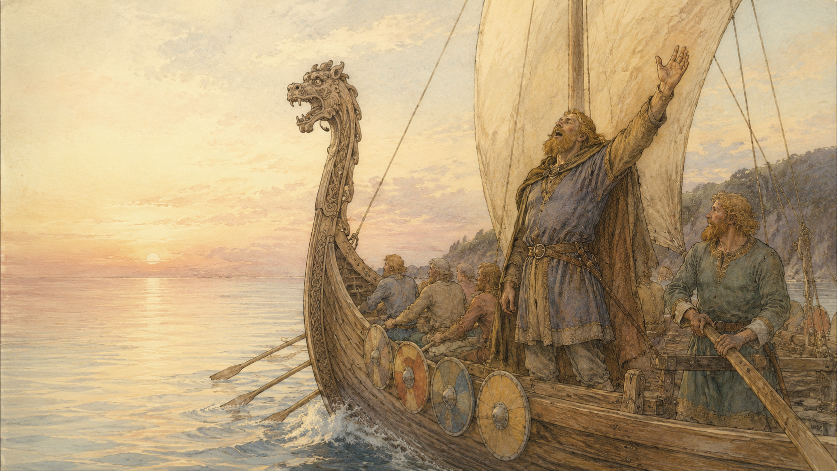 Illustration for Viking Tales Chapter 4, Olaf's Fight with Havard