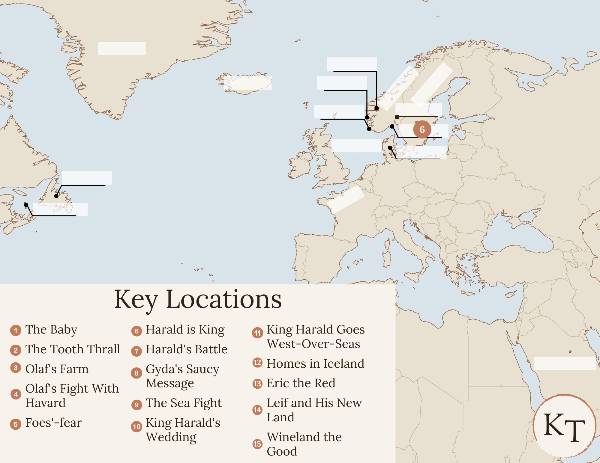 Key Locations map for {book} Chapter 6, with Vestfold marked